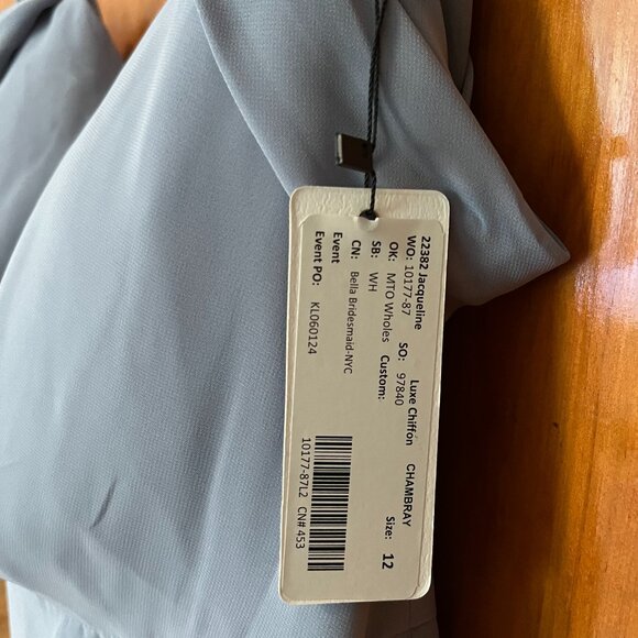 Jenny Yoo "Jacqueline" Chambray Chiffon Dress, Size 10 - Picture 3 of 6